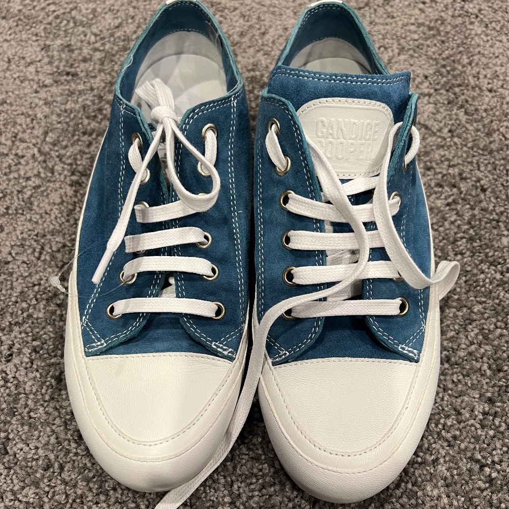 Candice Cooper Blue Suade Shoes size 38.5 NWOT